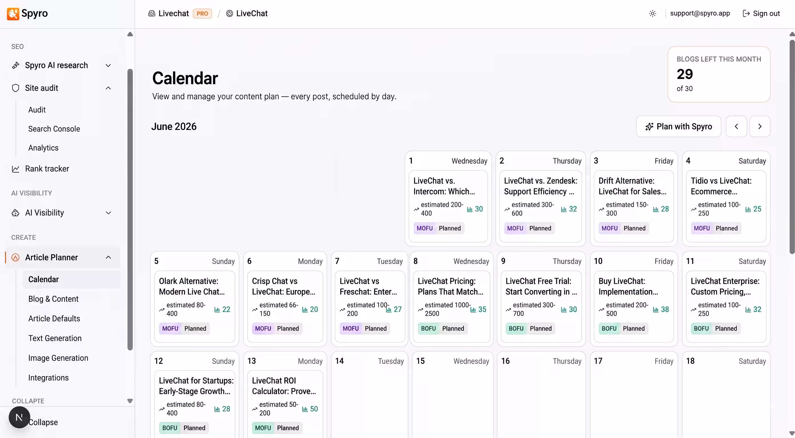 Find the Gaps Competitors Are Winning, Spyro product screenshot